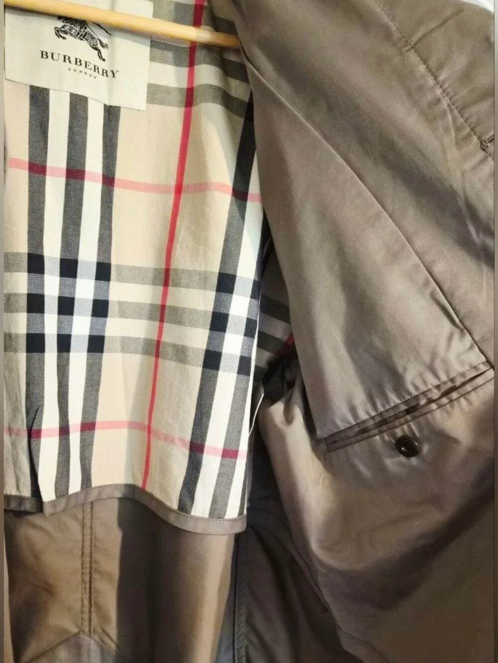 Authentic BURBERRY Men's Trench Coat Classic Long Overcoat Taupe XL